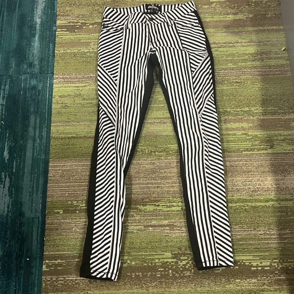 Vtg Royal Bones Daang Goodman 5 Stretch Goth Emo Skinny Jeans Blackwhite stripes